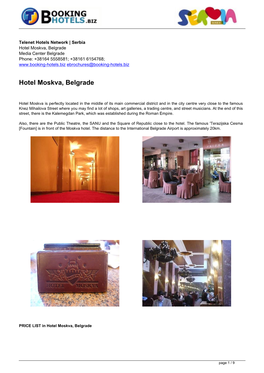 Sq Ebrochures 61 | Hotel Moskva, Belgrade