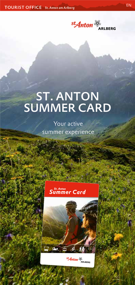 ST. ANTON SUMMER CARD Your Active Summer Experience