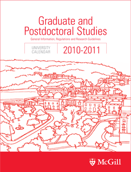 Graduate and Postdoctoral Studies General Information, Regulations and Research Guidelines