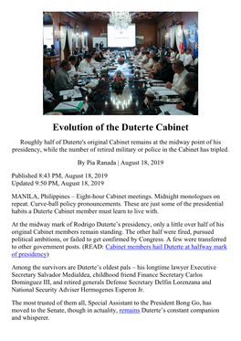 Evolution of the Duterte Cabinet