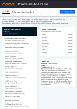 184 Bus Time Schedule & Line Route