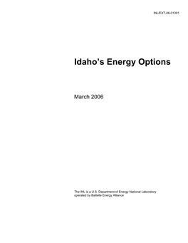 Idaho's Energy Options