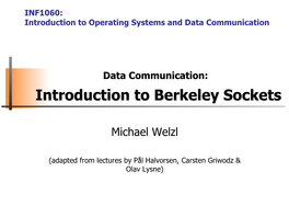 Introduction to Berkeley Sockets