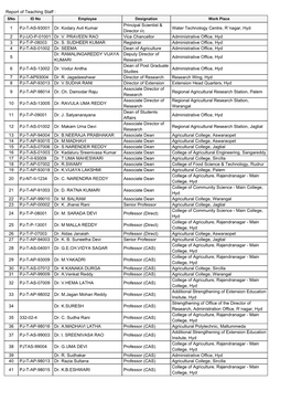 Report of Teaching Staff : Agricultural Research Station, Madhira 1 PJ-T