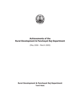 Achievements of the Rural Development & Panchayat Raj