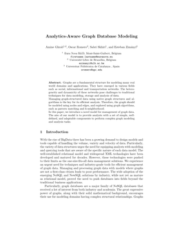 Analytics-Aware Graph Database Modeling