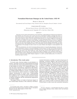 Normalized Hurricane Damages in the United States: 1925–95