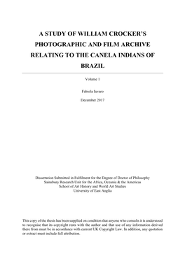 A Study of William Crocker's Photographic and Film