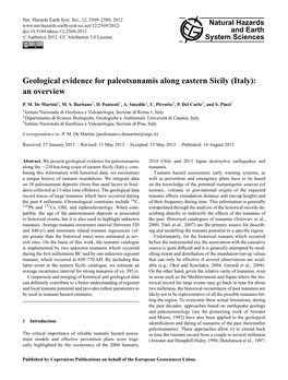 Geological Evidence for Paleotsunamis Along Eastern Sicily (Italy): an Overview