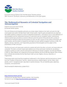 The Mathematical Dynamics of Celestial Navigation and Astronavigation