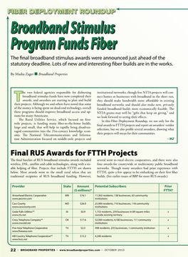 Broadband Stimulus Program Funds Fiber