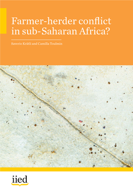 Farmer-Herder Conflict in Sub-Saharan Africa?