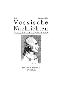 Vossische Nachrichten Mitteilungen Der Johann-Heinrich-Voß-Gesellschaft E.V