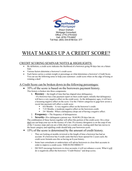 What Makes up a Credit Score?