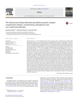 The Early Jurassic Bokan Mountain Peralkaline Granitic Complex (Southeastern Alaska): Geochemistry, Petrogenesis and Rare-Metal Mineralization