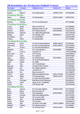 SR-Kontaktliste Des Westlausitzerfußball-Verband