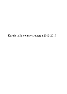 Karula Valla Eelarvestrateegia 2015-2019