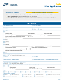 India E-Visa Application