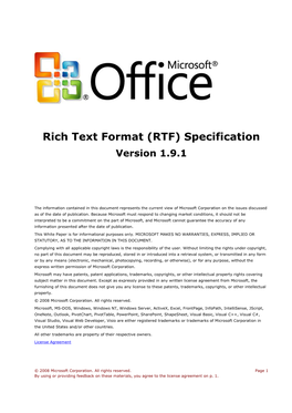 Rich Text Format (RTF) Specification Version 1.9.1