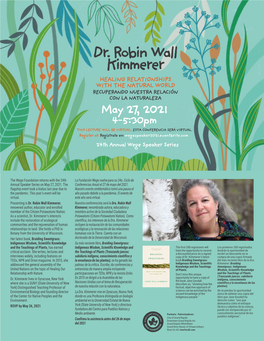 Dr. Robin Wall Kimmerer