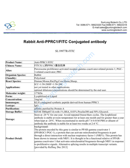 Rabbit Anti-PPRC1/FITC Conjugated Antibody