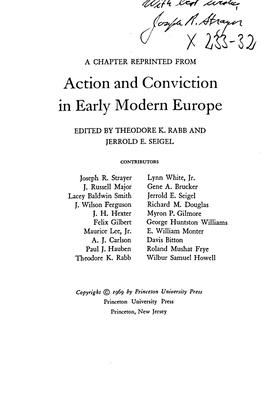 Action and Conviction in Early Modern Europe