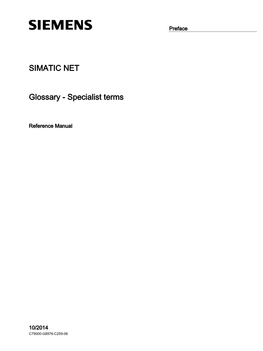 Glossary - Specialist Terms ______Preface