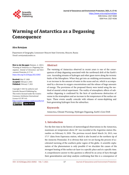 Warming of Antarctica As a Degassing Consequence