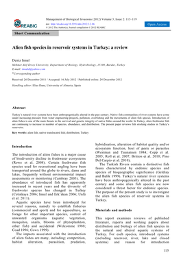 Alien Fish Species in Reservoir Systems in Turkey: a Review