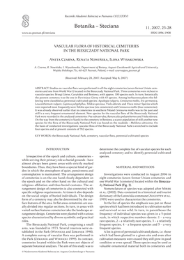 Botanika – Steciana 11, 2007, 23-28 ISSN 1896-1908