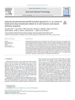 Exploring the Phytochemical Profile of Cytinus Hypocistis (L.) L. As A