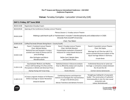 Venue: Faraday Complex - Lancaster University (UK)