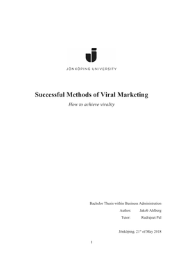 Successful Methods of Viral Marketing How to Achieve Virality