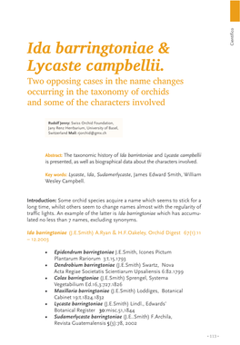 Ida Barringtoniae & Lycaste Campbellii