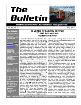 The Bulletin 60 YEARS of SUBWAY SERVICE