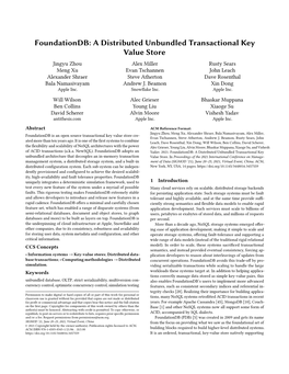 A Distributed Unbundled Transactional Key Value Store