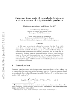 Quantum Invariants of Hyperbolic Knots and Extreme Values Of