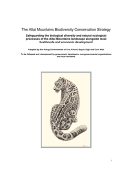 The Altai Mountains Biodiversity Conservation Strategy