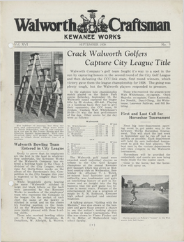 Craftsman KEWANEE WORKS Vol, XVI SEPTEMBER 1938 No