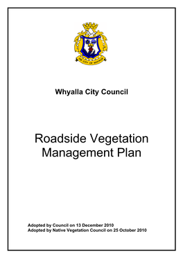 Roadside Vegetation Management Plan