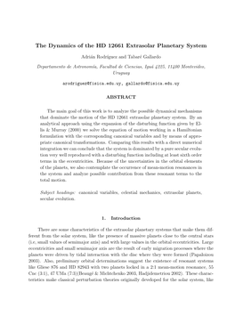 The Dynamics of the HD 12661 Extrasolar Planetary System