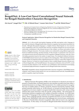 A Low-Cost Novel Convolutional Neural Network for Bengali Handwritten Characters Recognition