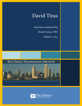 David Titus, August 1, 2014