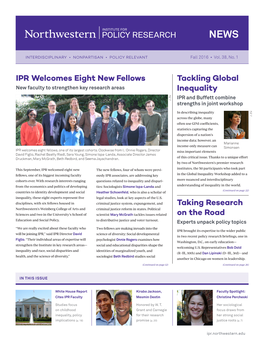 IPR Welcomes Eight New Fellows | Tackling Global Inequality