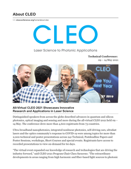 CLEO:2021 Program Archive