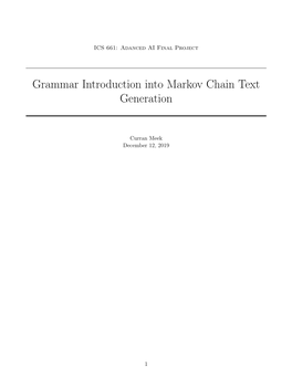 Grammar Introduction Into Markov Chain Text Generation