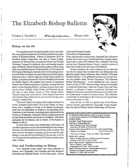 The Elizabeth Bishop Bulletin