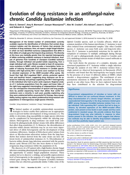 Evolution of Drug Resistance in an Antifungal-Naive Chronic Candida Lusitaniae Infection