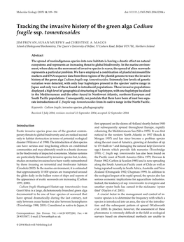 Tracking the Invasive History of the Green Alga Codium Fragile Ssp