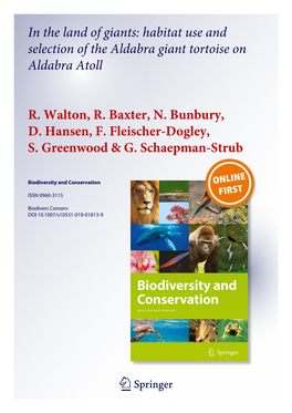 Habitat Use and Selection of the Aldabra Giant Tortoise on Aldabra Atoll